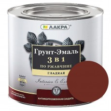 Грунт-эмаль 3 в 1 красно-коричневый 1,7 кг Лакра-Синтез